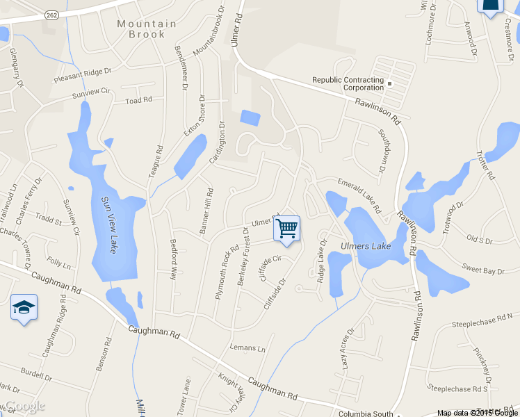 map of restaurants, bars, coffee shops, grocery stores, and more near 3120 Berkeley Forest Dr in Columbia