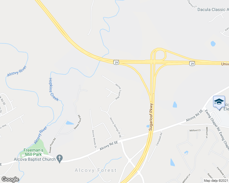 map of restaurants, bars, coffee shops, grocery stores, and more near 536 Alcovy Park Drive in Lawrenceville