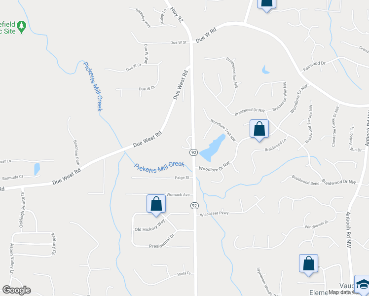 map of restaurants, bars, coffee shops, grocery stores, and more near 114 Creekwood in Dallas