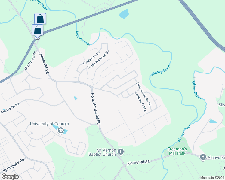 map of restaurants, bars, coffee shops, grocery stores, and more near 2270 Lily Valley Drive in Lawrenceville