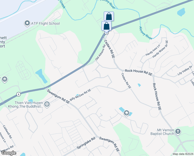 map of restaurants, bars, coffee shops, grocery stores, and more near 1135 Mercury Drive in Lawrenceville