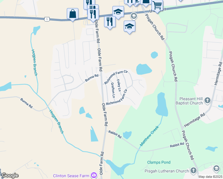map of restaurants, bars, coffee shops, grocery stores, and more near 137 Grafton Lane in Lexington