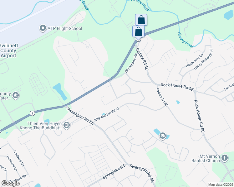 map of restaurants, bars, coffee shops, grocery stores, and more near 70 Bacchus Drive in Lawrenceville