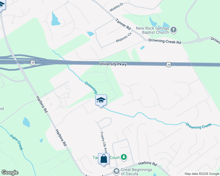 map of restaurants, bars, coffee shops, grocery stores, and more near 2442 Oak Creek Court in Dacula
