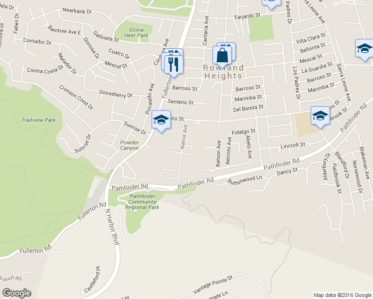 map of restaurants, bars, coffee shops, grocery stores, and more near in City of Industry