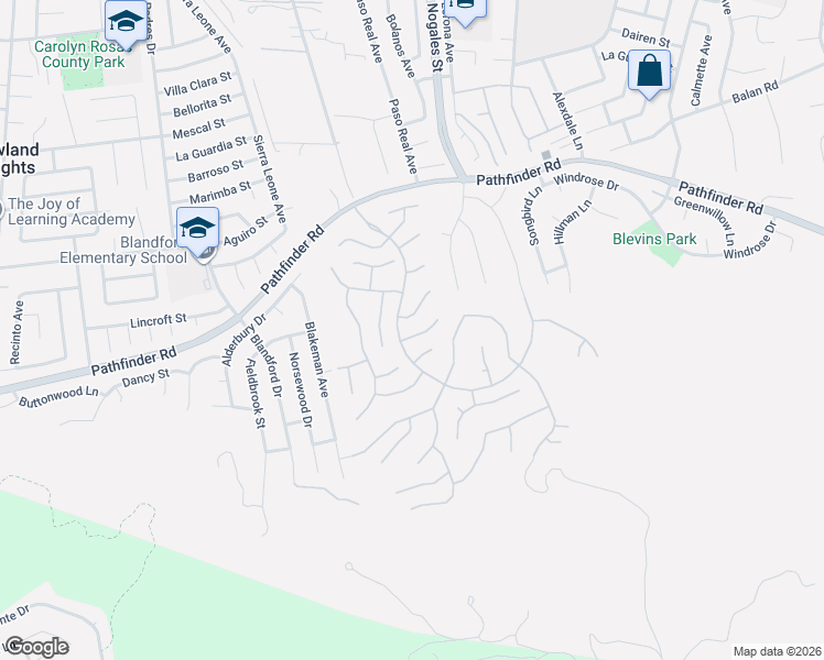 map of restaurants, bars, coffee shops, grocery stores, and more near 18913 Westleigh Place in Rowland Heights