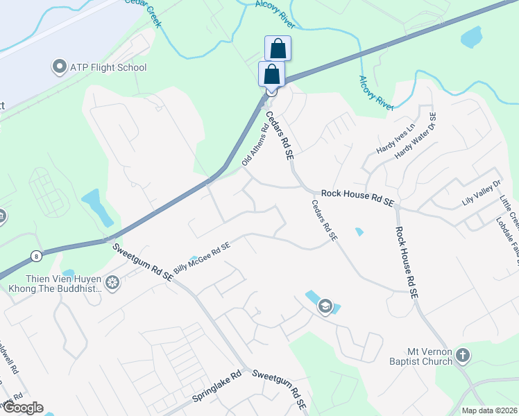 map of restaurants, bars, coffee shops, grocery stores, and more near 1135 Mercury Drive in Lawrenceville