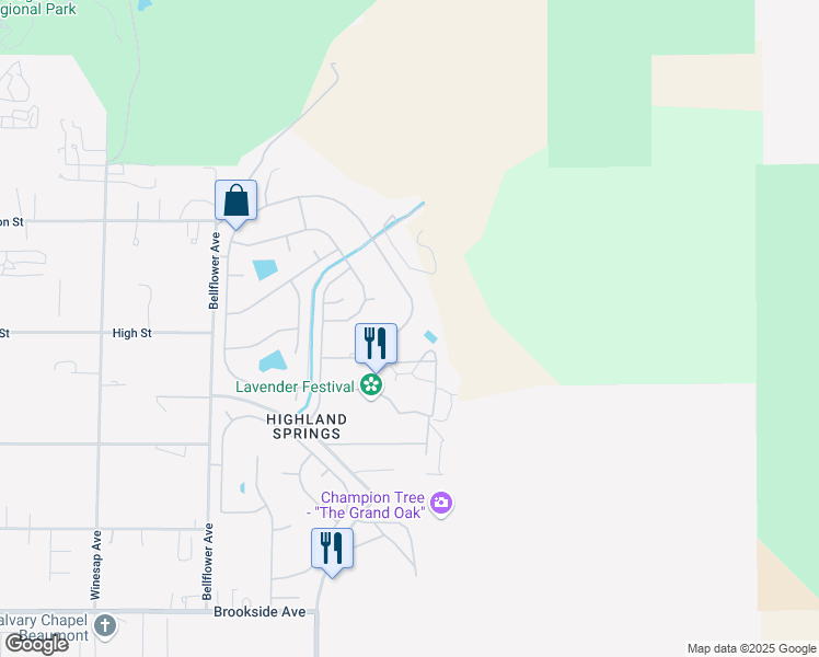 map of restaurants, bars, coffee shops, grocery stores, and more near 10616 Chisholm Trail in Cherry Valley