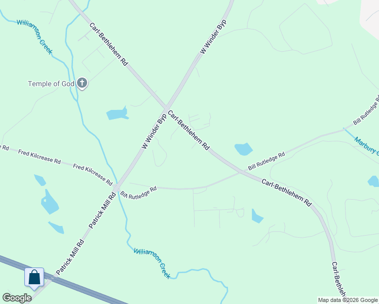 map of restaurants, bars, coffee shops, grocery stores, and more near 1106 Carl-Bethlehem Road in Winder