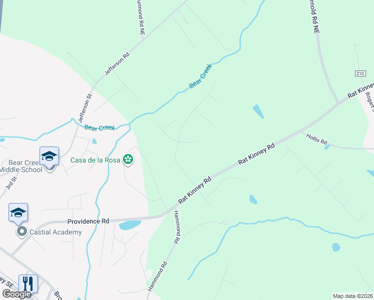 map of restaurants, bars, coffee shops, grocery stores, and more near 2203 Wagon Wheel Trail in Statham