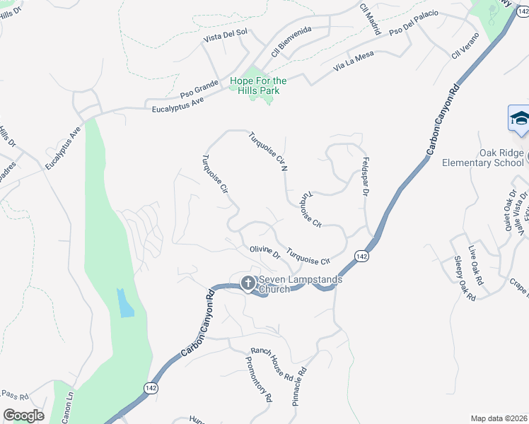 map of restaurants, bars, coffee shops, grocery stores, and more near 15578 Dolomite Drive in Chino Hills