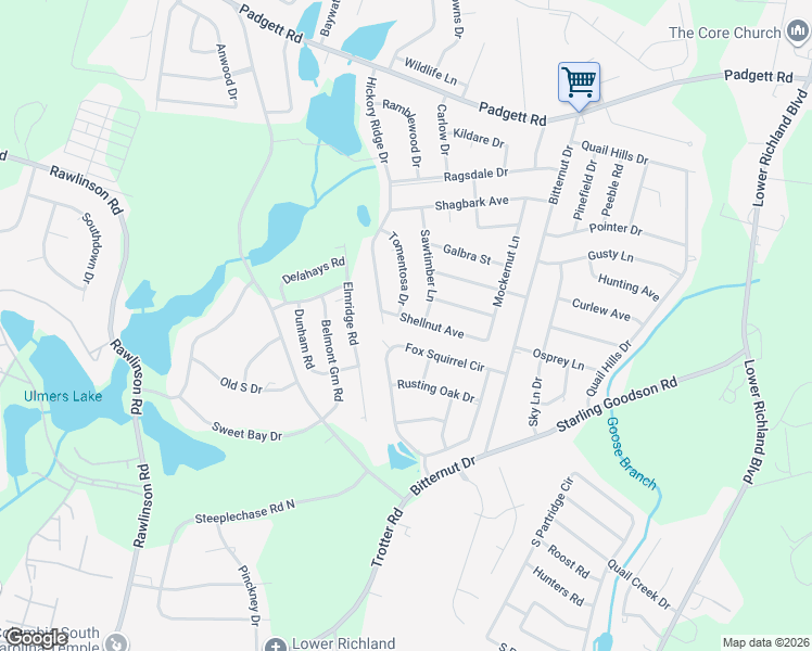 map of restaurants, bars, coffee shops, grocery stores, and more near 6 Screech Owl Court in Columbia