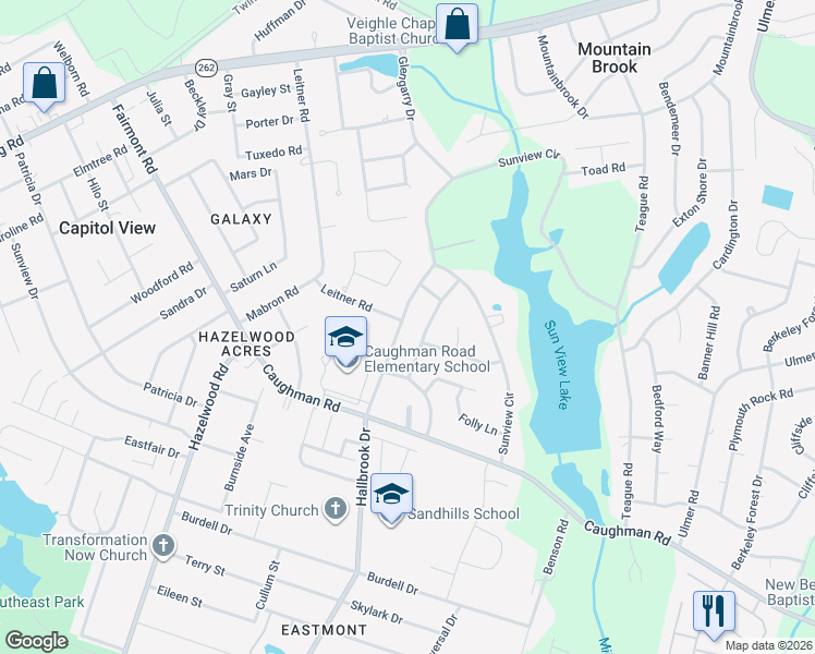 map of restaurants, bars, coffee shops, grocery stores, and more near 7600 Charles Ferry Drive in Columbia