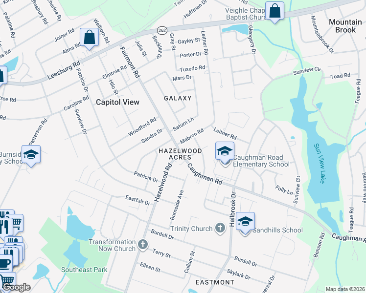 map of restaurants, bars, coffee shops, grocery stores, and more near in Capitol View