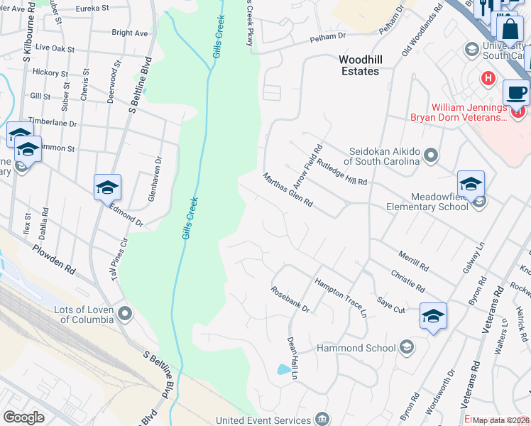 map of restaurants, bars, coffee shops, grocery stores, and more near 34 Westshire Court in Columbia