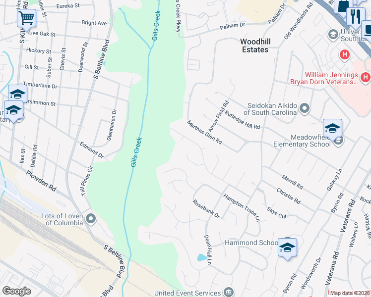 map of restaurants, bars, coffee shops, grocery stores, and more near 35 Westshire Court in Columbia