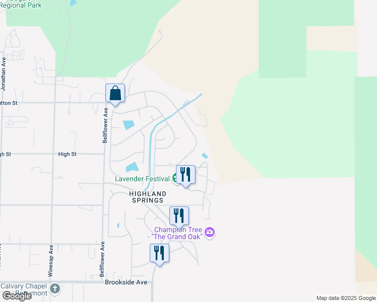 map of restaurants, bars, coffee shops, grocery stores, and more near 10616 Chisholm Trail in Cherry Valley