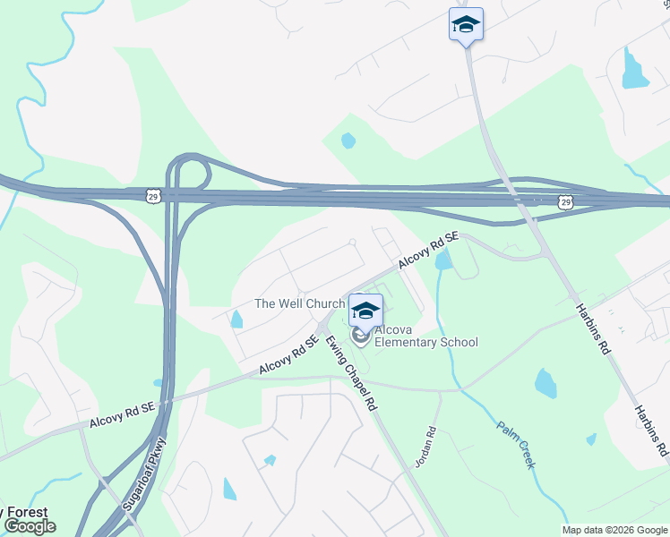map of restaurants, bars, coffee shops, grocery stores, and more near 2248 Redfern Road in Dacula