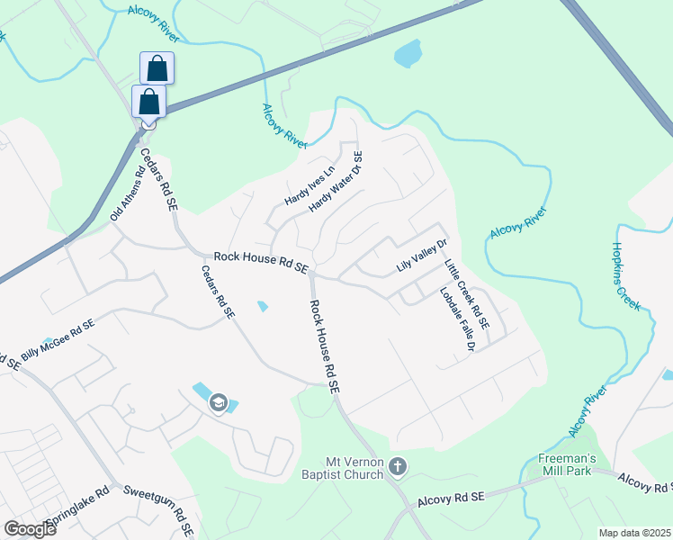 map of restaurants, bars, coffee shops, grocery stores, and more near 1430 Lily Valley Drive in Lawrenceville