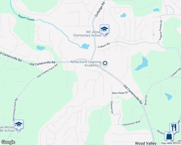 map of restaurants, bars, coffee shops, grocery stores, and more near 46 Old Chestnut Lane in Dallas