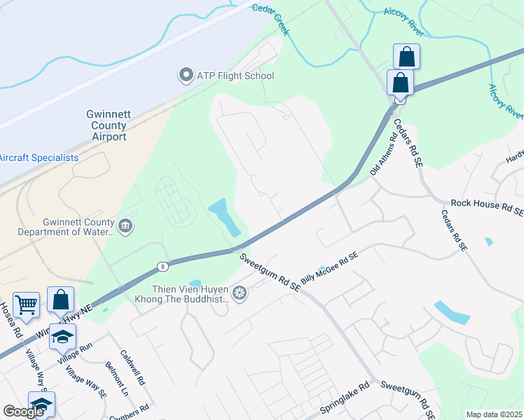 map of restaurants, bars, coffee shops, grocery stores, and more near 908 Winder Highway in Lawrenceville