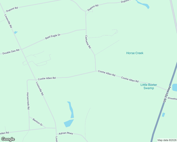 map of restaurants, bars, coffee shops, grocery stores, and more near Costie Allen Road in Aynor