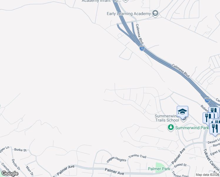 map of restaurants, bars, coffee shops, grocery stores, and more near 1180 Little Leaf Street in Calimesa