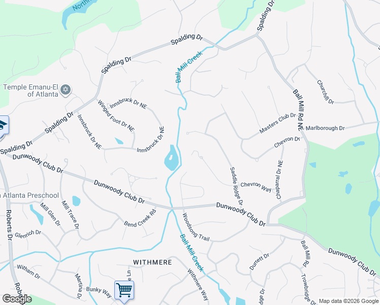 map of restaurants, bars, coffee shops, grocery stores, and more near 1670 Chevron Way in Atlanta