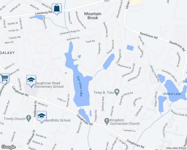 map of restaurants, bars, coffee shops, grocery stores, and more near 7616 Teague Road in Columbia