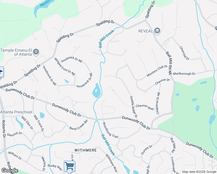 map of restaurants, bars, coffee shops, grocery stores, and more near 1670 Chevron Way in Atlanta
