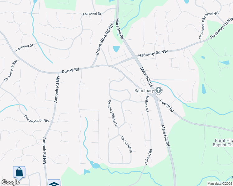 map of restaurants, bars, coffee shops, grocery stores, and more near 5519 Corn Mill Lane in Powder Springs