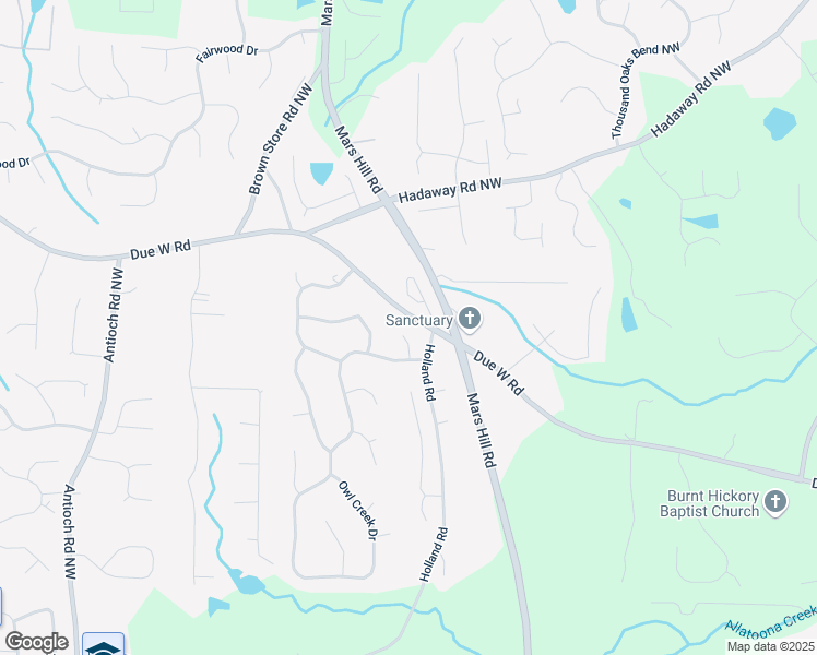 map of restaurants, bars, coffee shops, grocery stores, and more near 674 Owl Creek Court in Powder Springs
