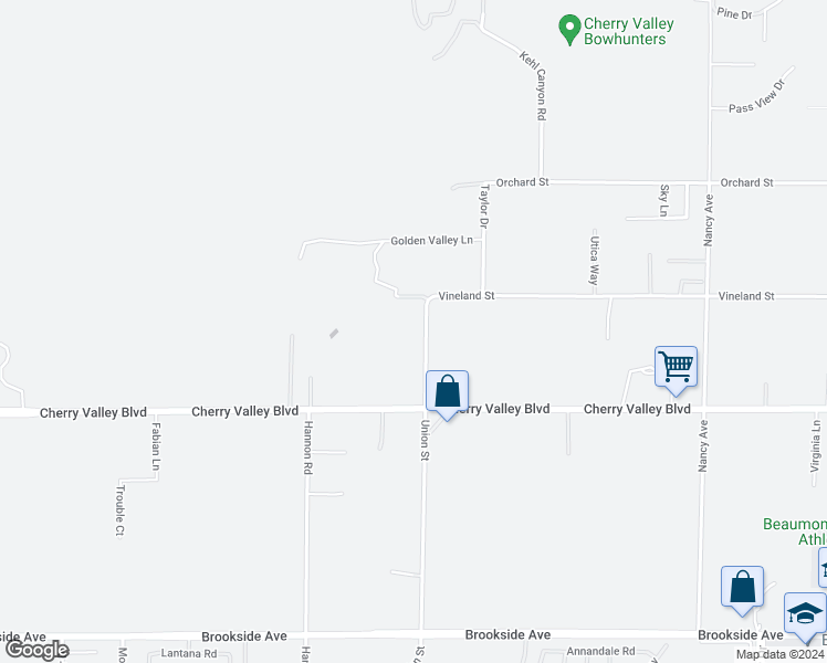 map of restaurants, bars, coffee shops, grocery stores, and more near 10329 Union Street in Cherry Valley