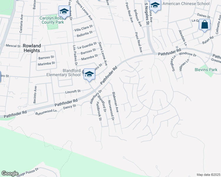 map of restaurants, bars, coffee shops, grocery stores, and more near 2731 Blakeman Avenue in Rowland Heights