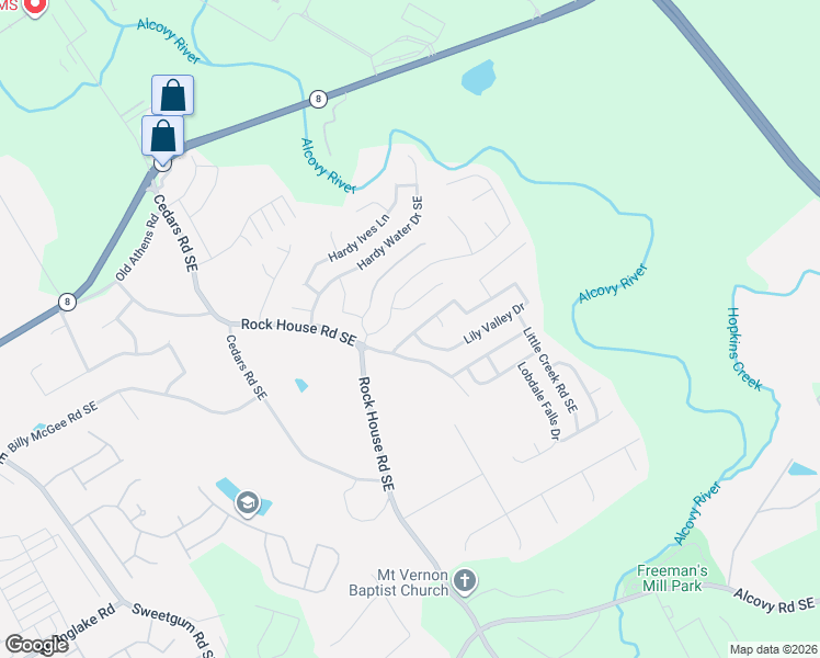 map of restaurants, bars, coffee shops, grocery stores, and more near 1350 Comet Ives Lane in Lawrenceville