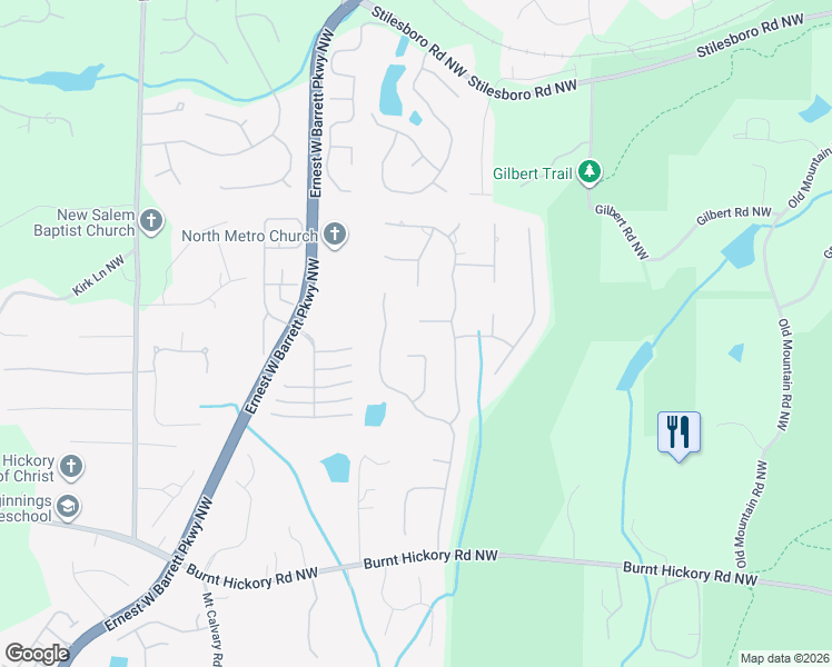 map of restaurants, bars, coffee shops, grocery stores, and more near 1870 Kirkmont Drive Northwest in Marietta