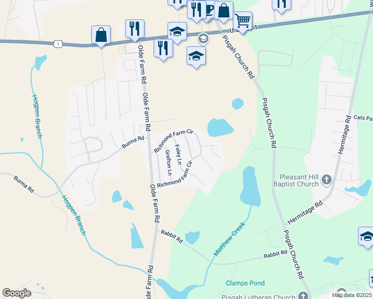 map of restaurants, bars, coffee shops, grocery stores, and more near 117 Dawson Hill Lane in Lexington
