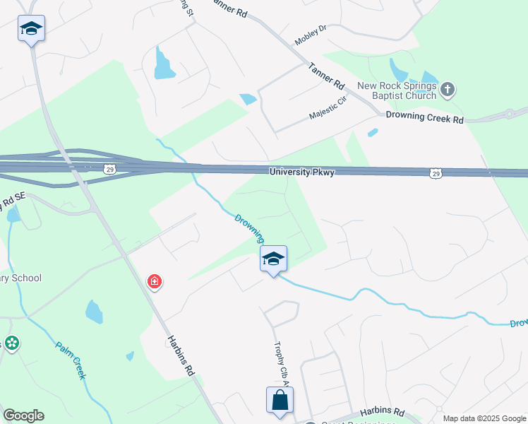 map of restaurants, bars, coffee shops, grocery stores, and more near 2547 Briar Valley Way in Dacula