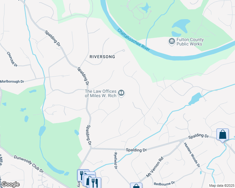map of restaurants, bars, coffee shops, grocery stores, and more near 700 Bittersweet Trail in Atlanta