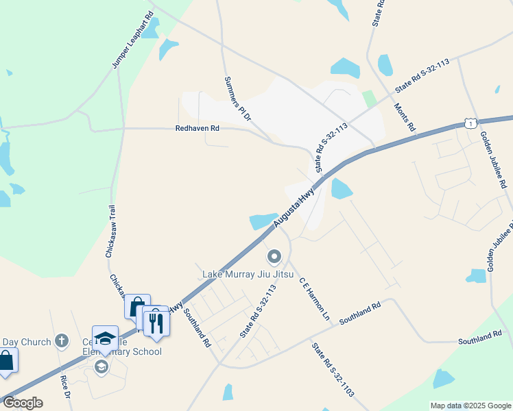 map of restaurants, bars, coffee shops, grocery stores, and more near 3834 Augusta Highway in Gilbert