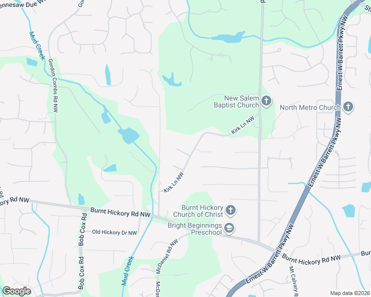 map of restaurants, bars, coffee shops, grocery stores, and more near 2510 Kirk Pointe Cove Northwest in Kennesaw