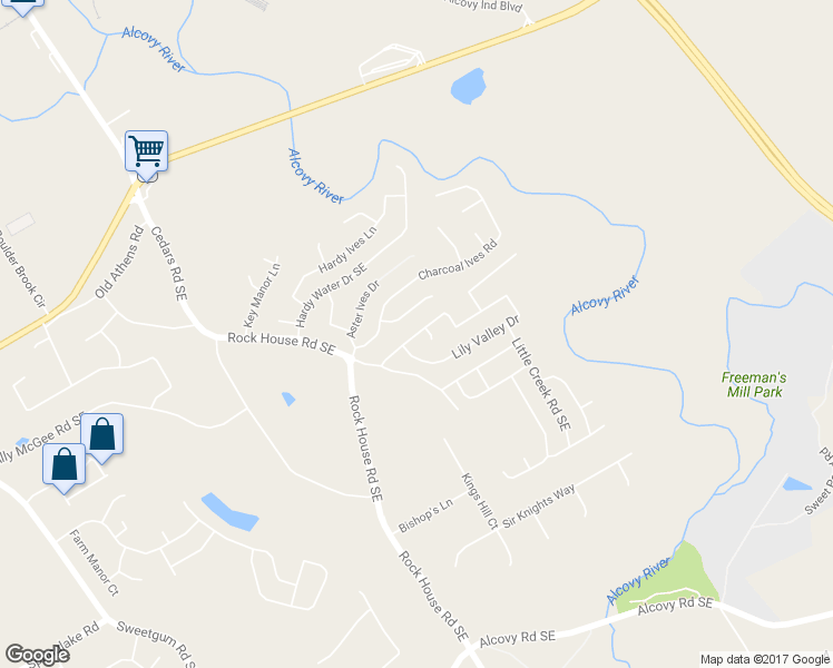 map of restaurants, bars, coffee shops, grocery stores, and more near 1541 Lily Valley Drive in Lawrenceville