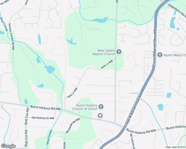 map of restaurants, bars, coffee shops, grocery stores, and more near 2417 Kirk Lane Northwest in Kennesaw