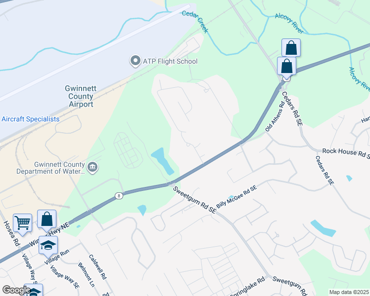 map of restaurants, bars, coffee shops, grocery stores, and more near 152 Ledgewood Mill Way Northeast in Lawrenceville