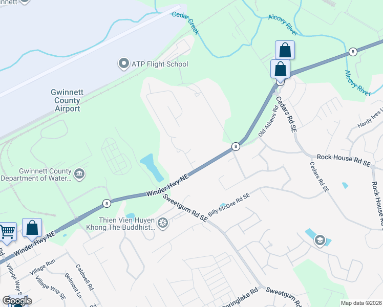 map of restaurants, bars, coffee shops, grocery stores, and more near 1003 Galloway Ridge Court Northeast in Lawrenceville