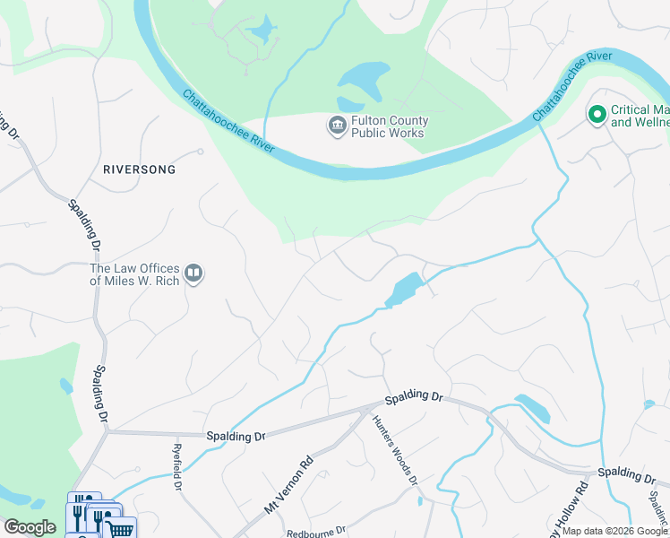 map of restaurants, bars, coffee shops, grocery stores, and more near 3809 Teesdale Court in Atlanta