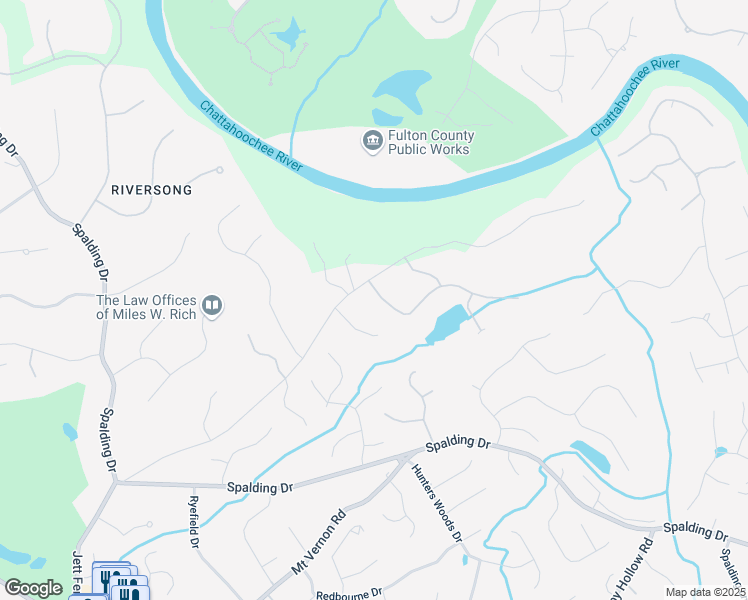 map of restaurants, bars, coffee shops, grocery stores, and more near 3821 Teesdale Court in Atlanta