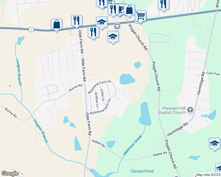 map of restaurants, bars, coffee shops, grocery stores, and more near 124 Dawson Hill Lane in Lexington