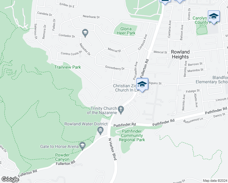 map of restaurants, bars, coffee shops, grocery stores, and more near 2729 Tulip tree Lane South in Rowland Heights