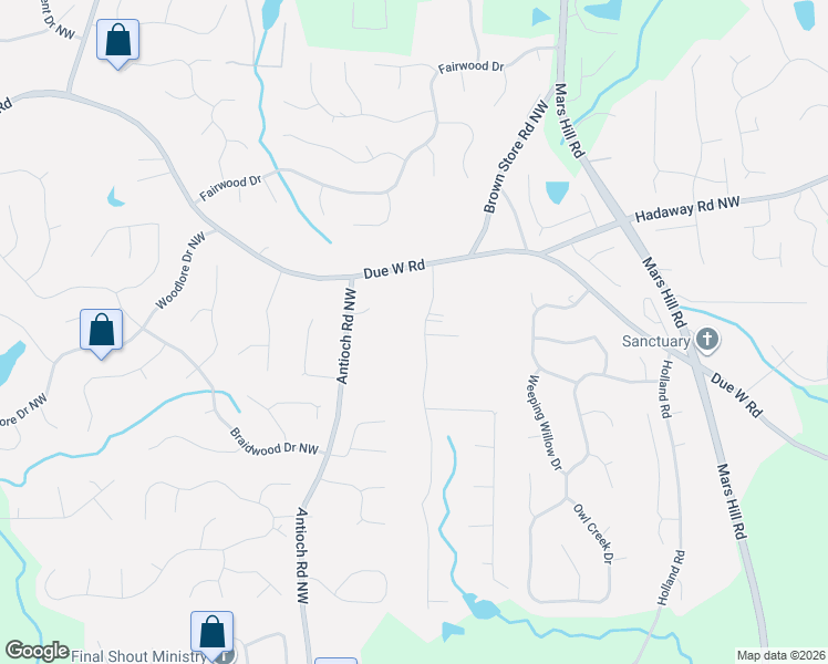 map of restaurants, bars, coffee shops, grocery stores, and more near 685 Teague Drive Northwest in Kennesaw